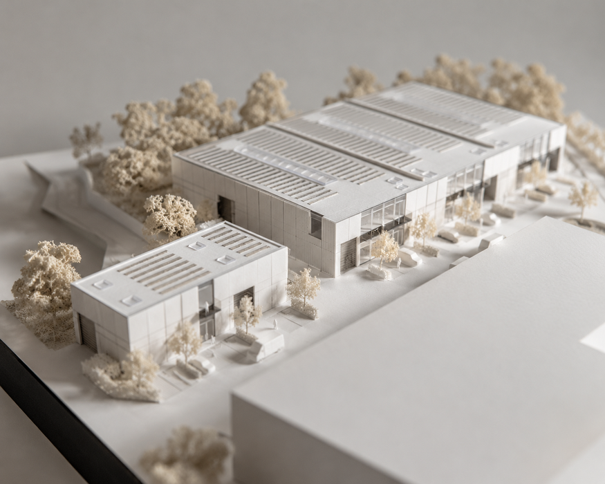 Architecte parc entreprises PME Braine - MDS Immo - Maquette RG architectes
