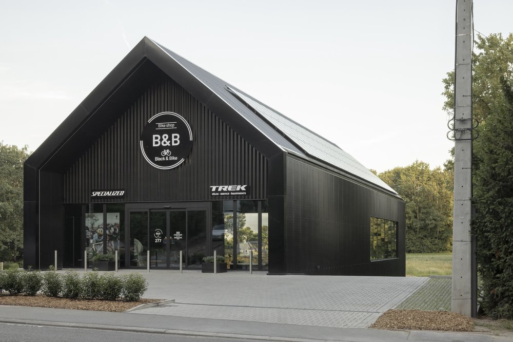 Construction magasin vélo Wavre par RG architectes - Black&Bike