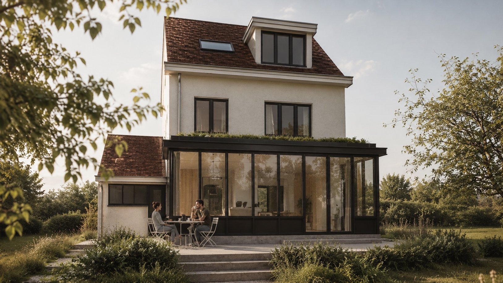 Bois des dames - RG architectes - Rendu extension maison La Hulpe