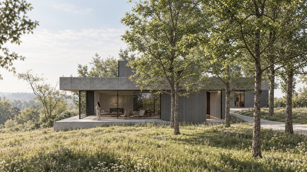 Collines - Rendu 3D maison contemporaine Belgique - RG architectes