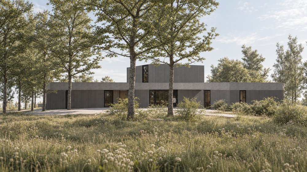 Collines - Rendu 3D rénovation maison contemporaine Belgique - RG architectes