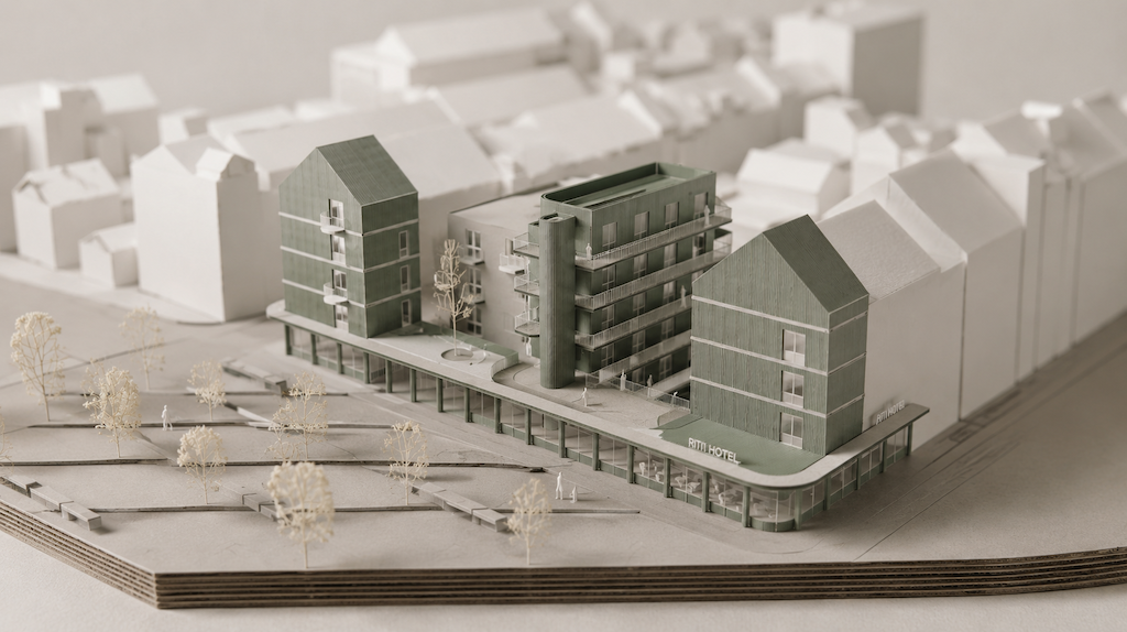 Projet Hotel Bruxelles RG architectes - Rendu maquette