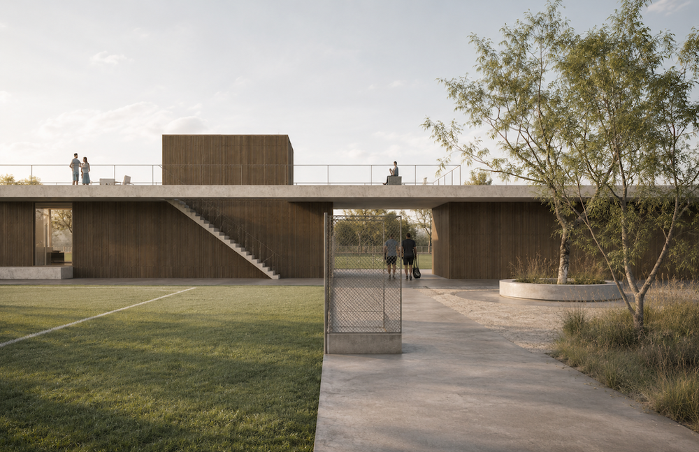 RG architectes - Hoekies architecture complexe sportif Rhode Saint Genèse - Rendu 3D