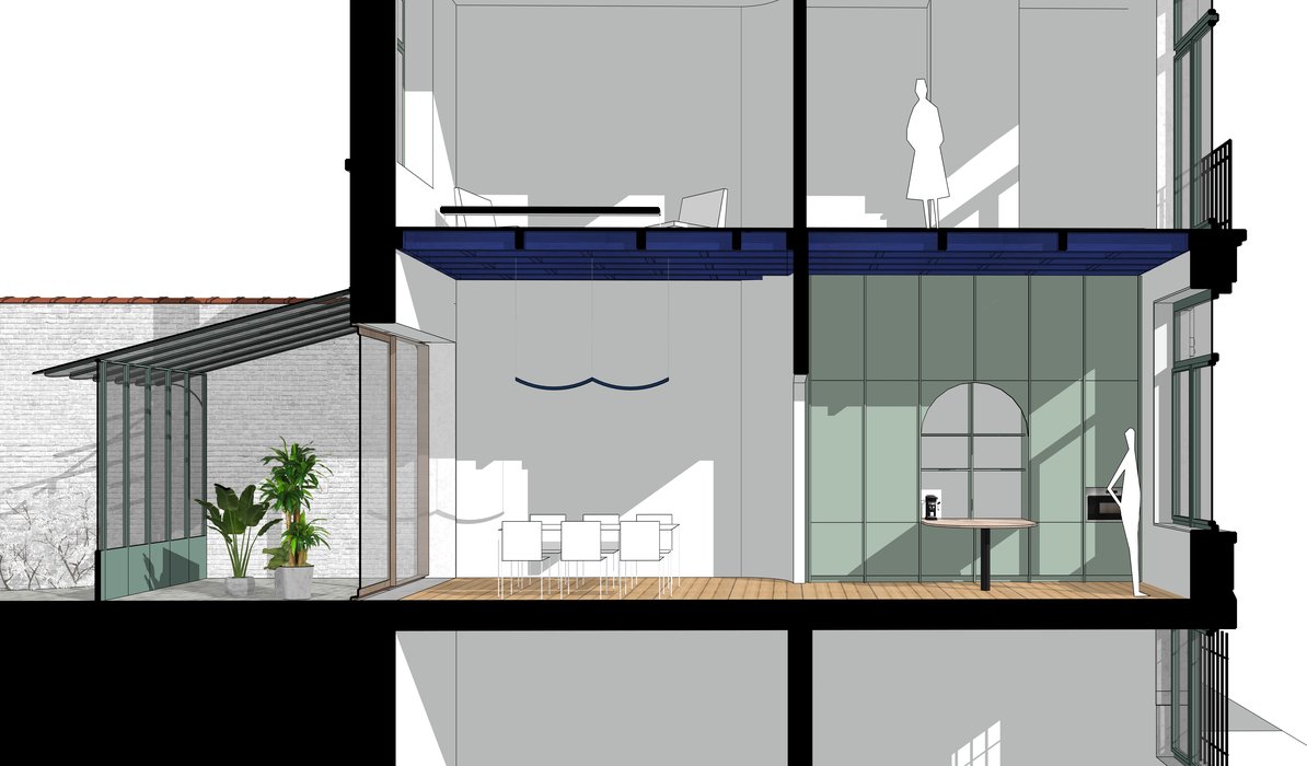 RG architectes - Saisons - Rénovation totale maison Ixelles - Zoom plan 1