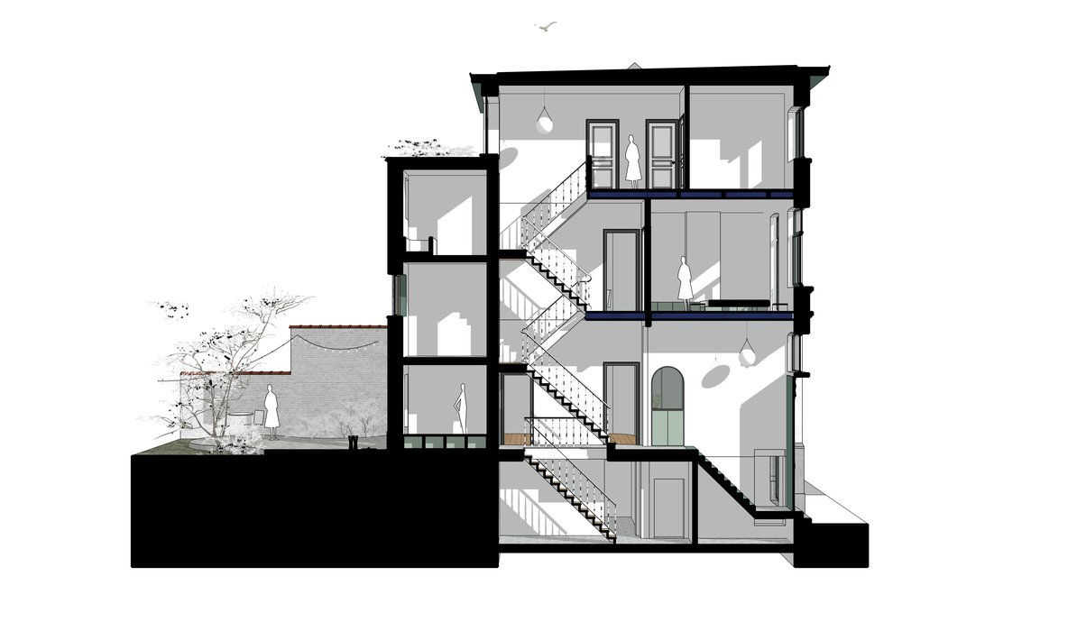 RG architectes - Saisons - Rénovation totale maison Ixelles - Plan Coupe 2