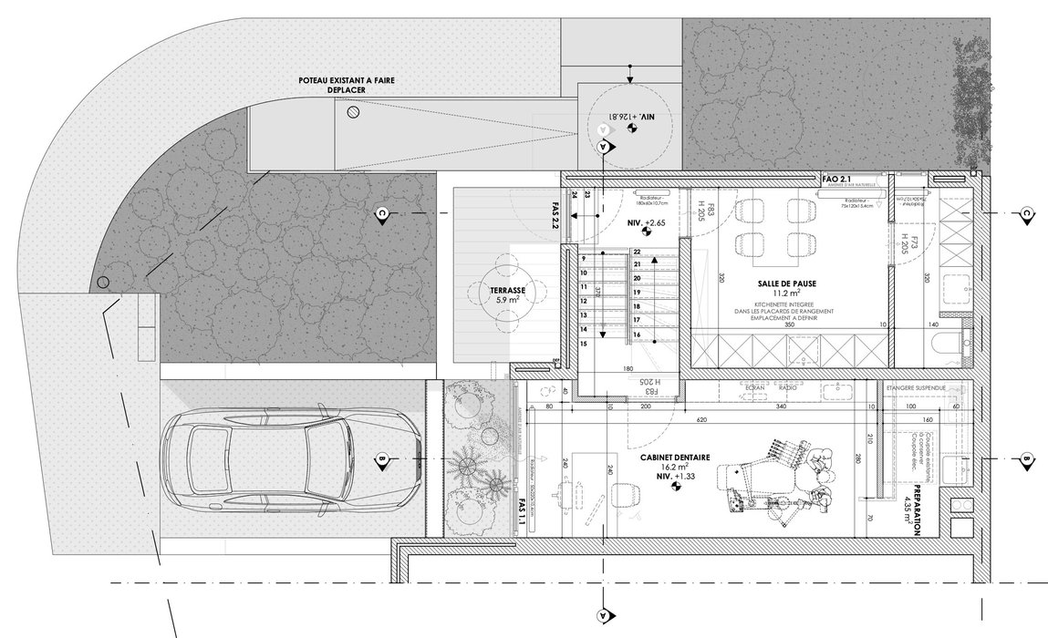 RG architectes-marathon-renovation-cabinet dentaire-louvain-la-neuve-Plans-R+1