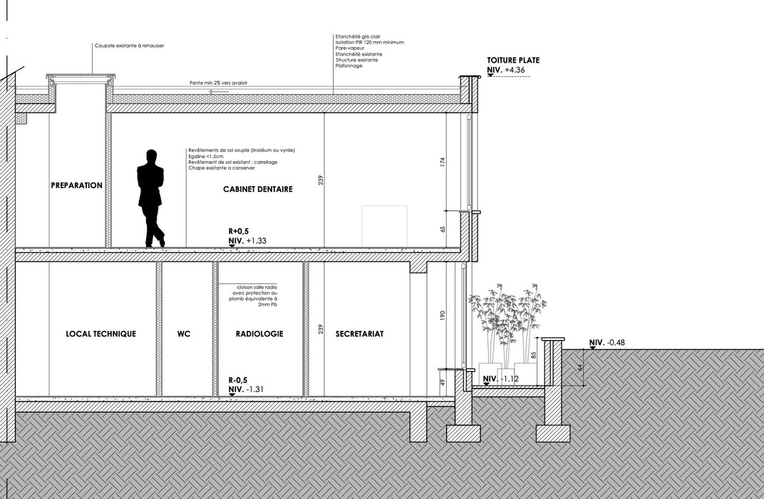 RG architectes-marathon-renovation-cabinet dentaire-louvain-la-neuve-Plans-Coupe BB