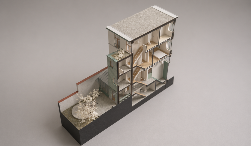 RG architectes - Saisons - Maquette renovation complete maison Bruxelles