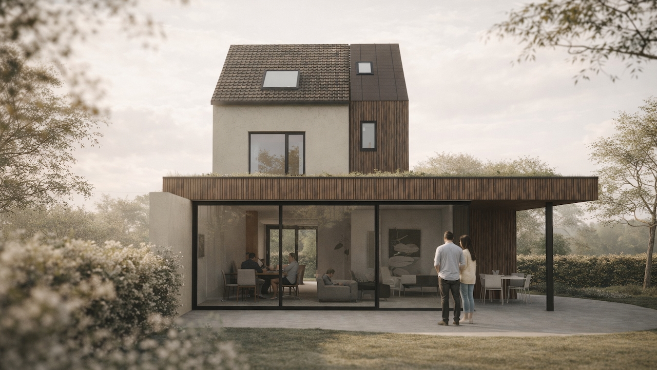 RG architectes - Weemstraat - Renovation maison Hoeilaart rendu