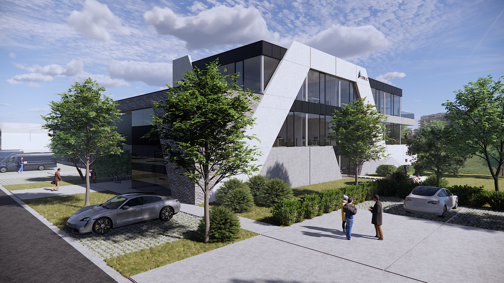 RG architectes -  bâtiment bureaux Axor industriel Tamines 3D