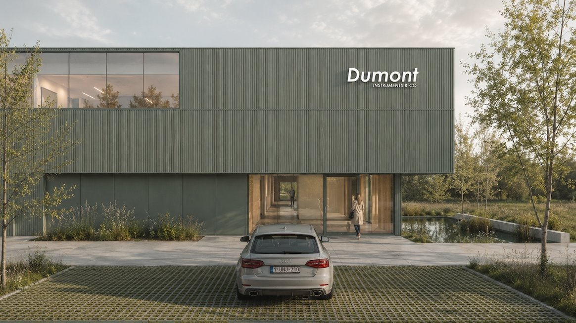 RG architectes industriel Nivelles rendu batiment neuf bardage