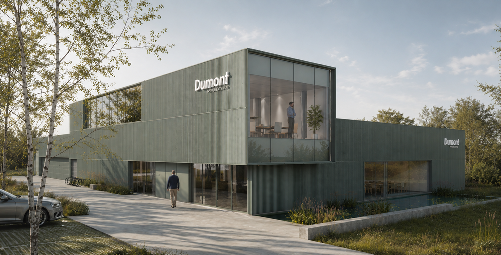 RG architectes industriel Nivelles rendu batiment neuf bardage