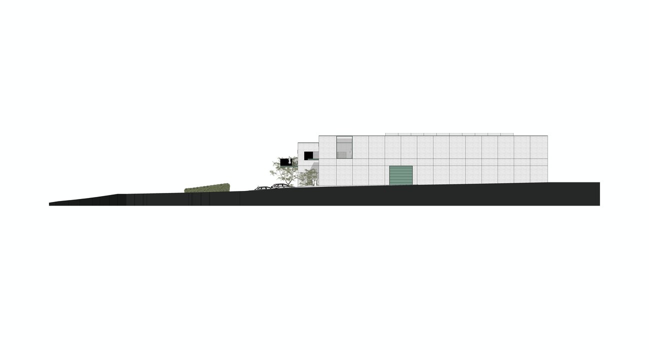 RG architectes - JBS Immo II Projet industriel image plan façade latérale droite
