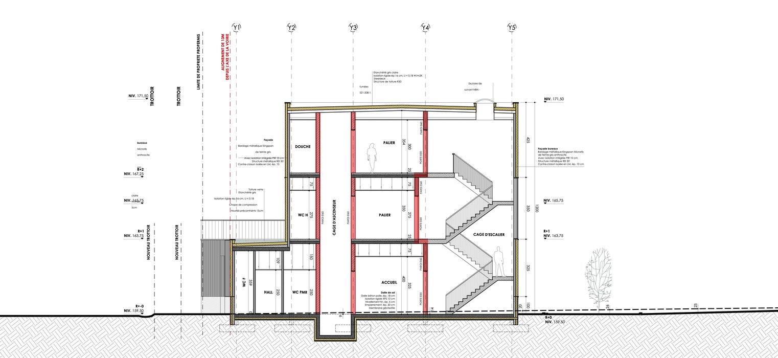 RG architectes - Propermis projet architecture industrielle - Plans Centre de conduite Namur